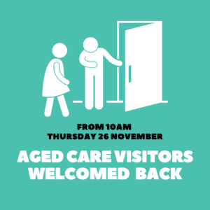 Aged Care visitors welcomed back from Thursday 26 November