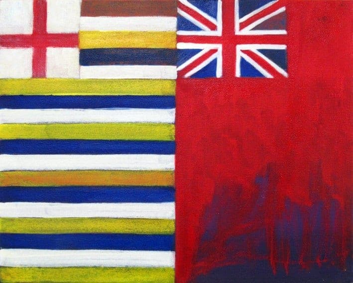 Painting #13 - Two Flags | 100 Years, 100 Paintings by Robert Habel