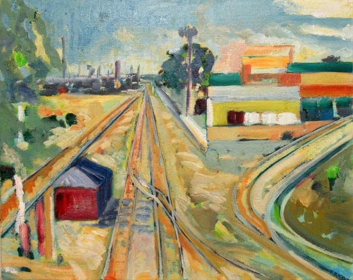 Painting#61-Railway-Tracks-Looking-North-Regency-Road