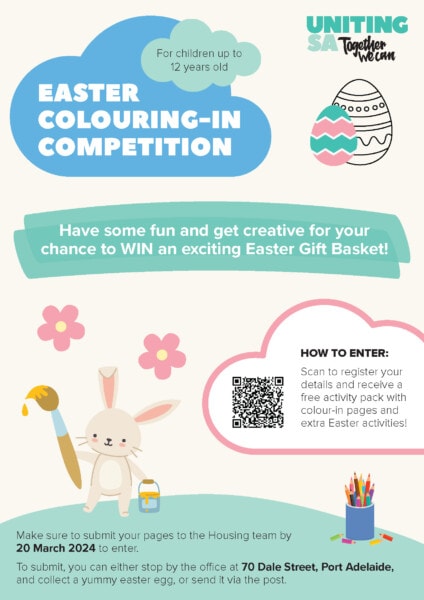 Easter colour-in competition for tenants flyer
