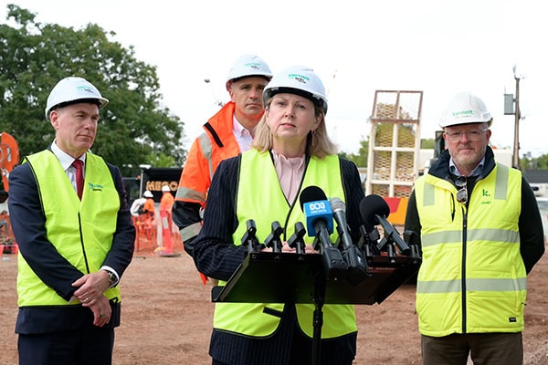 UnitingSA CEO, Jenny Hall, speaks to the media at Uniting on Hawker